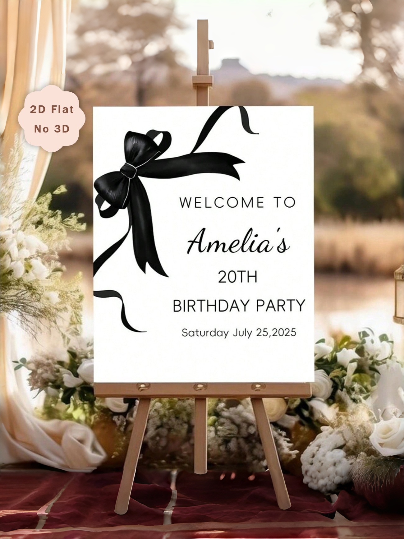 Custom 2D Birthday Welcome Sign Board